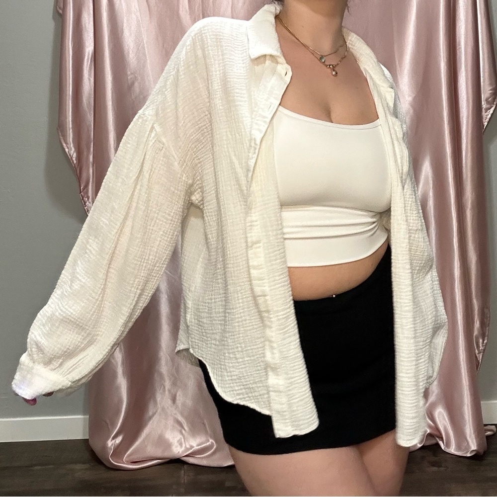 Dippin' Daisy's White Oversized Button Down Shirt